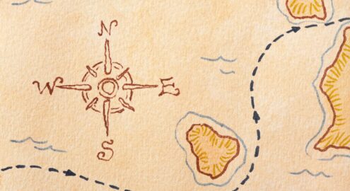 map with compass rose